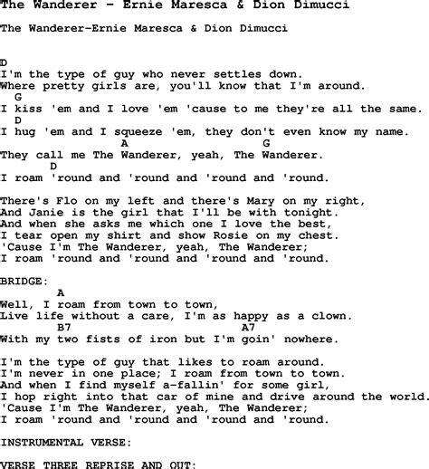 the wanderer song lyrics